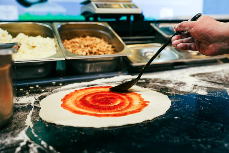 Imos Pizza fresh ingredients and preparation